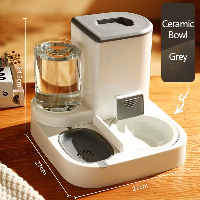 Pet Cat Automatic Feeder Drinking Water Large Capacity Water Dispenser Dry Wet Separation Food Container Pet Supplies