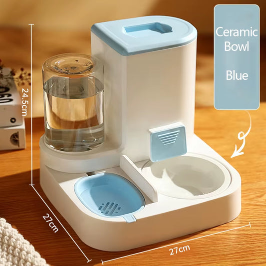 Pet Cat Automatic Feeder Drinking Water Large Capacity Water Dispenser Dry Wet Separation Food Container Pet Supplies