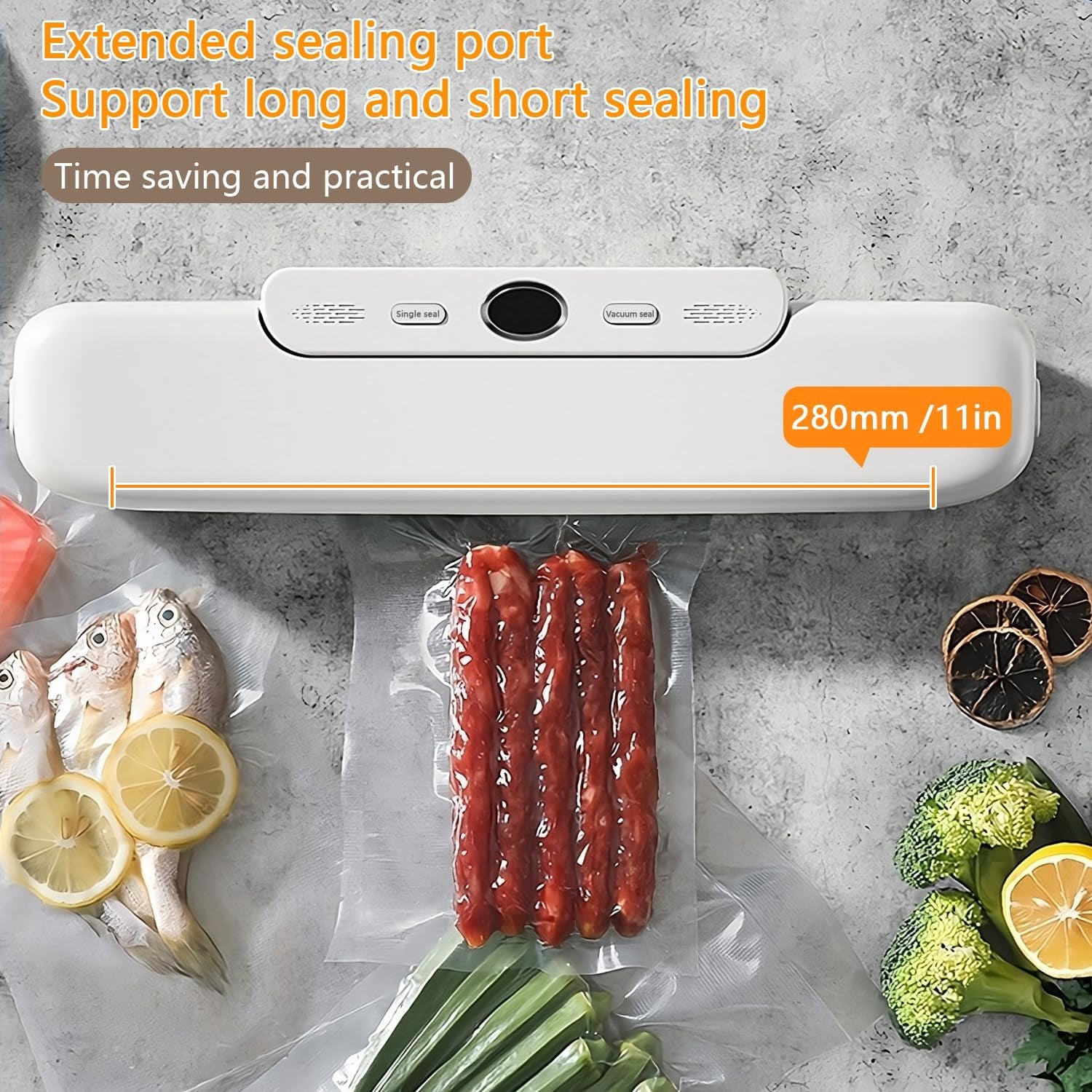 Food Vacuum Sealer Machine,  Food Sealer Vacuum Sealer Compact Design Preservation with 10 Vacuum Bags, Automatic Air Sealing for Food Storage.