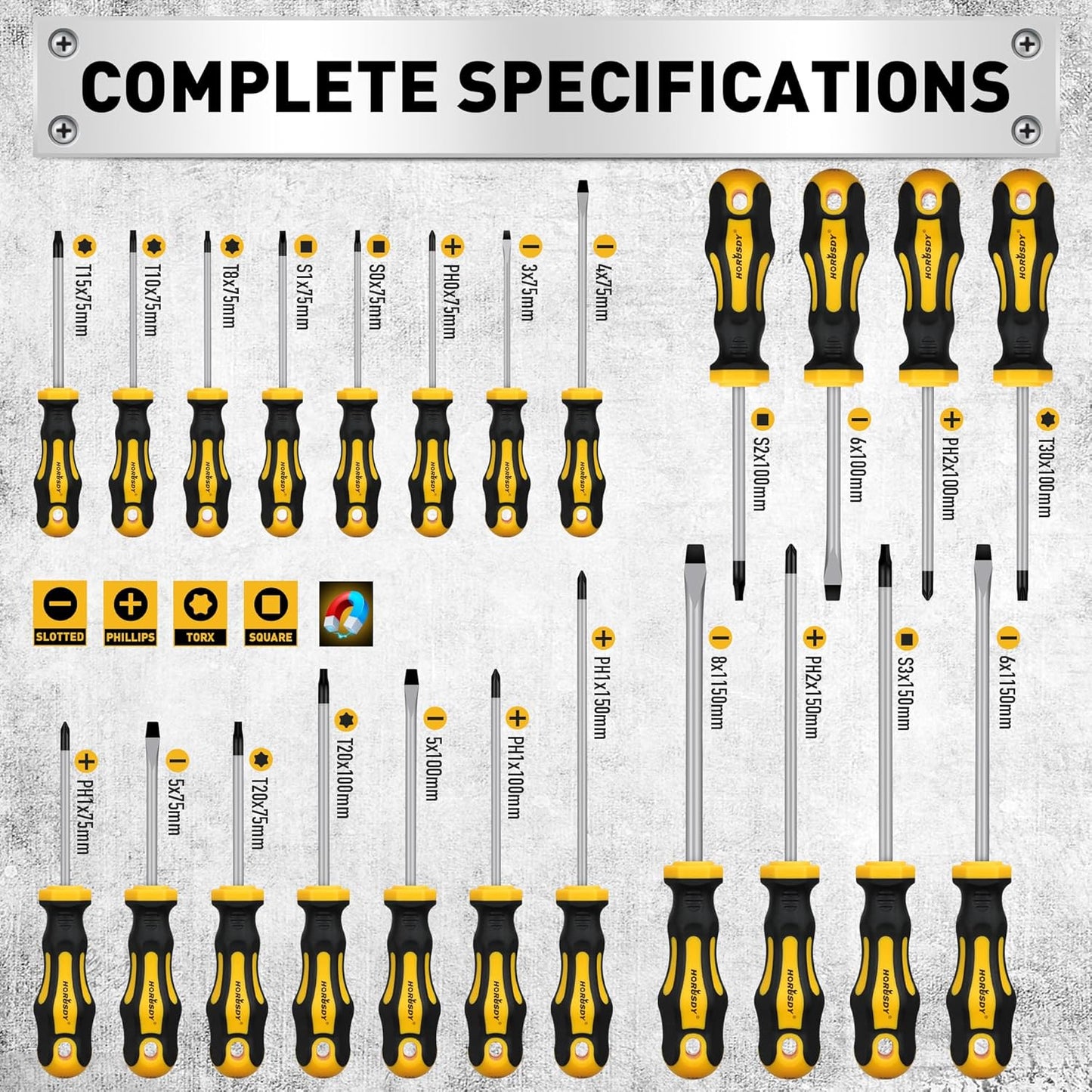 140-Piece Magnetic Screwdriver Set with Plastic Racking, Includes SAE & Metric Hex Keys, Precision Screwdriver and Magnetizer Demagnetizer DIY Tools for Men Tools Gift