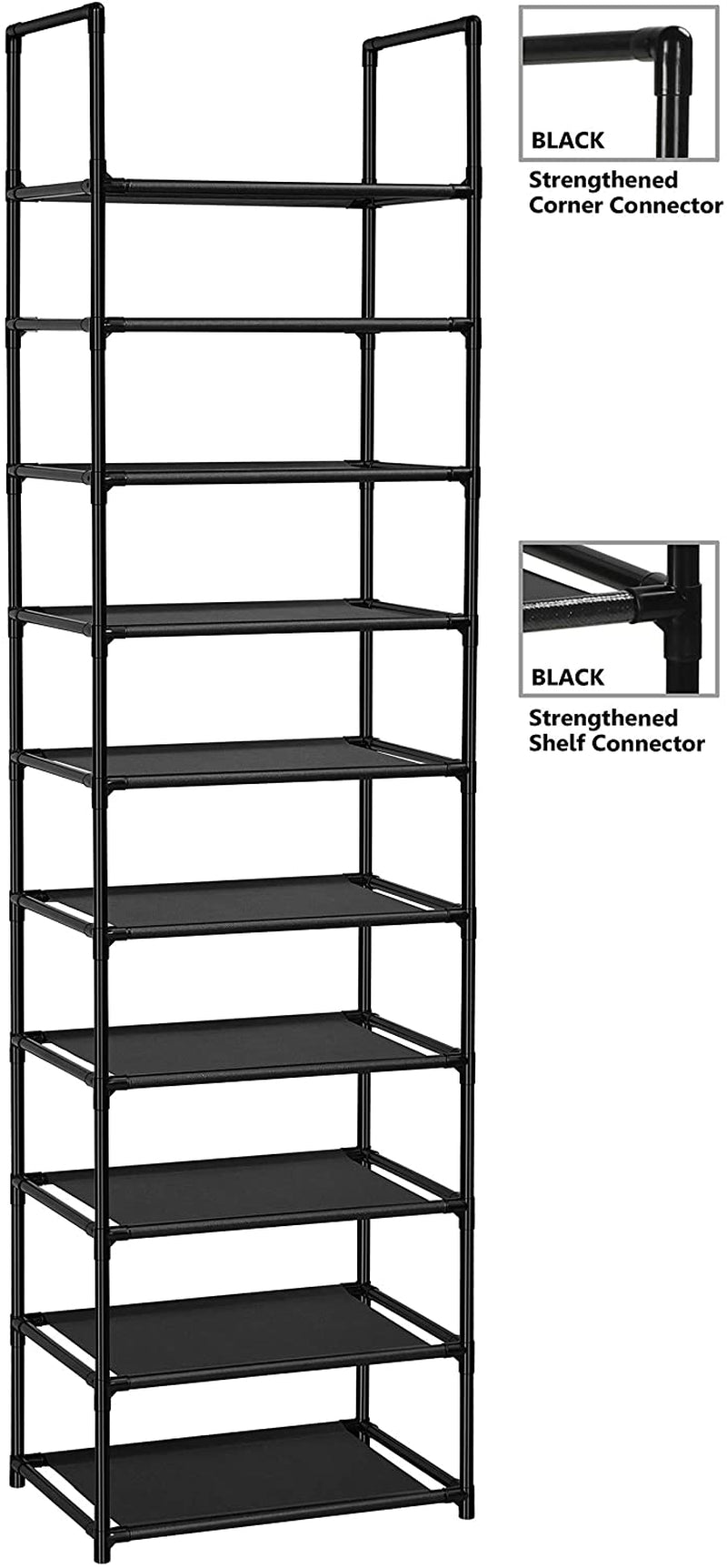 10 Tiers Shoe Rack 20-25 Pairs Sturdy Shoe Shelf