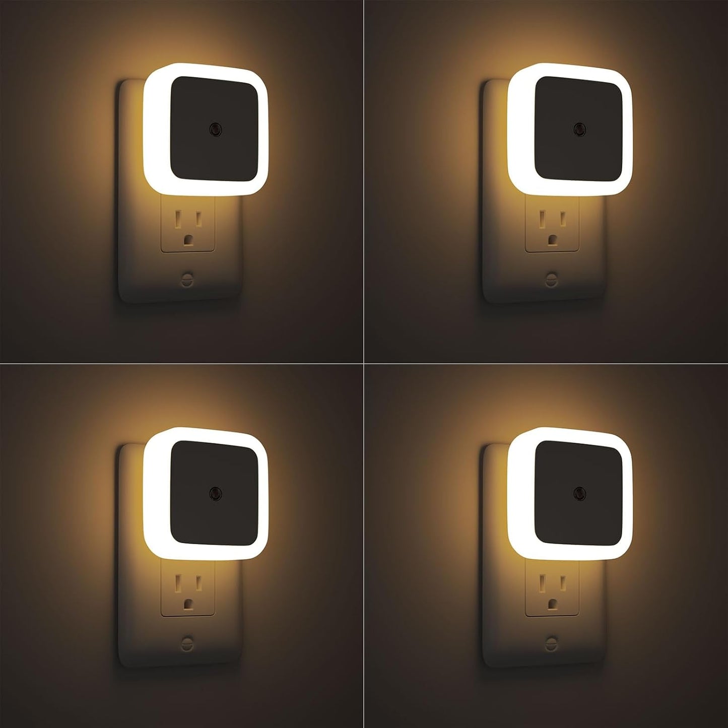 Night Light, Night Lights Plug into Wall 4-Pack, Nightlight Plug in Night Light, Dusk to Dawn Night Lamp Led Night Light for Bedroom, Bathroom, Hallway Warm White