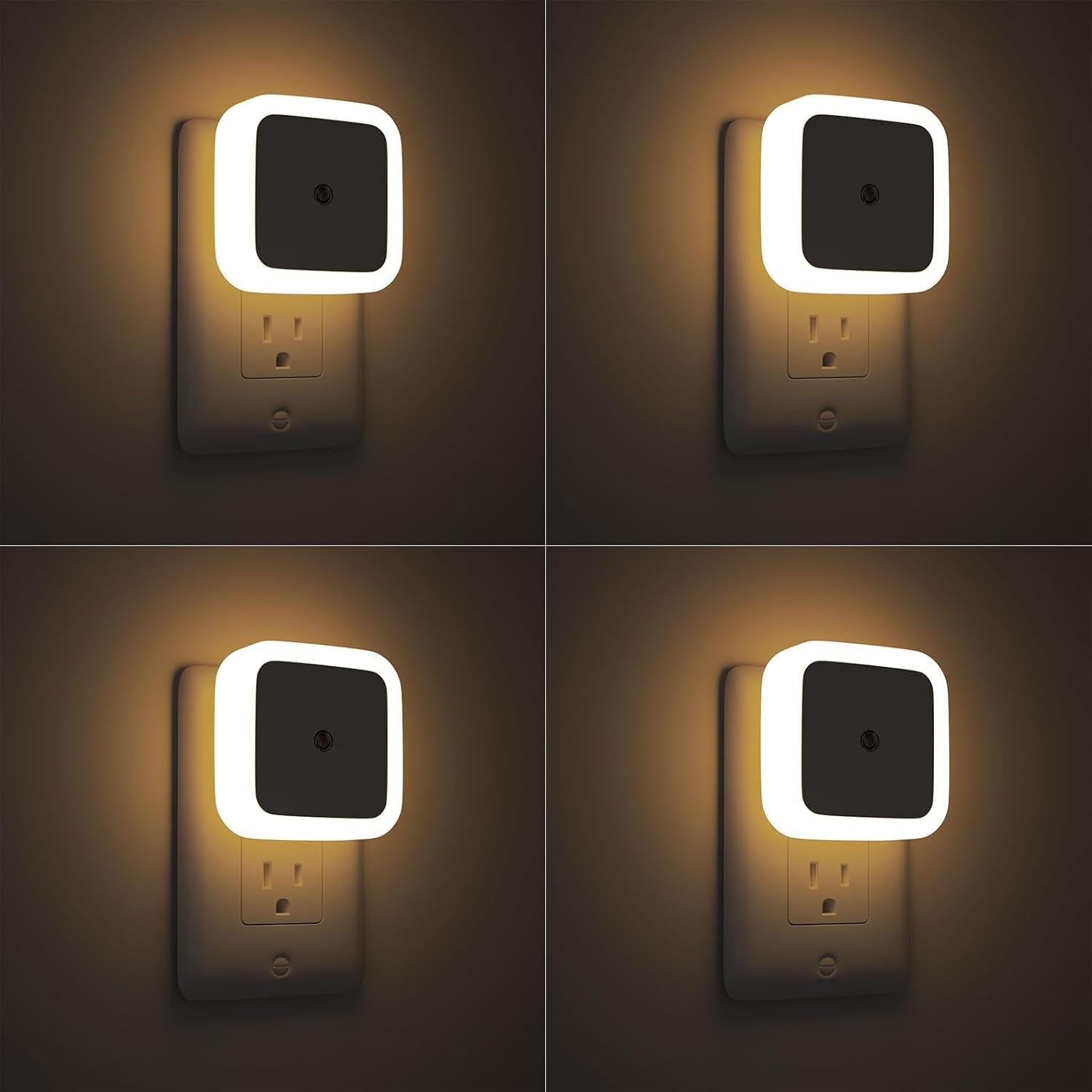 Night Light, Night Lights Plug into Wall 4-Pack, Nightlight Plug in Night Light, Dusk to Dawn Night Lamp Led Night Light for Bedroom, Bathroom, Hallway Warm White