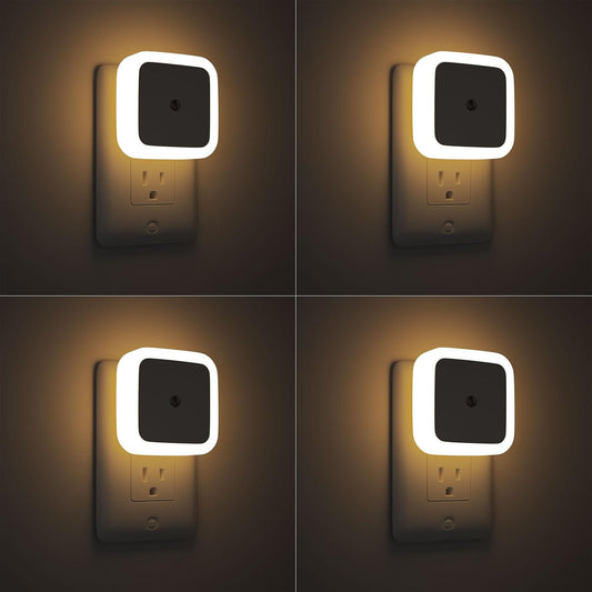 Night Light, Night Lights Plug into Wall 4-Pack, Nightlight Plug in Night Light, Dusk to Dawn Night Lamp Led Night Light for Bedroom, Bathroom, Hallway Warm White