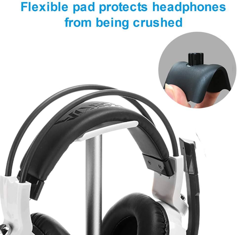 Headphone Stand Hanger,Universal Aluminum Metal Headphone Holder for Airpods Max,Hyperx Cloud Ii,Xbox One,Turtle Beach,Sennheiser,Sony,Bose,Beats PC Gaming Headset Display&Wireless Headphone(White)