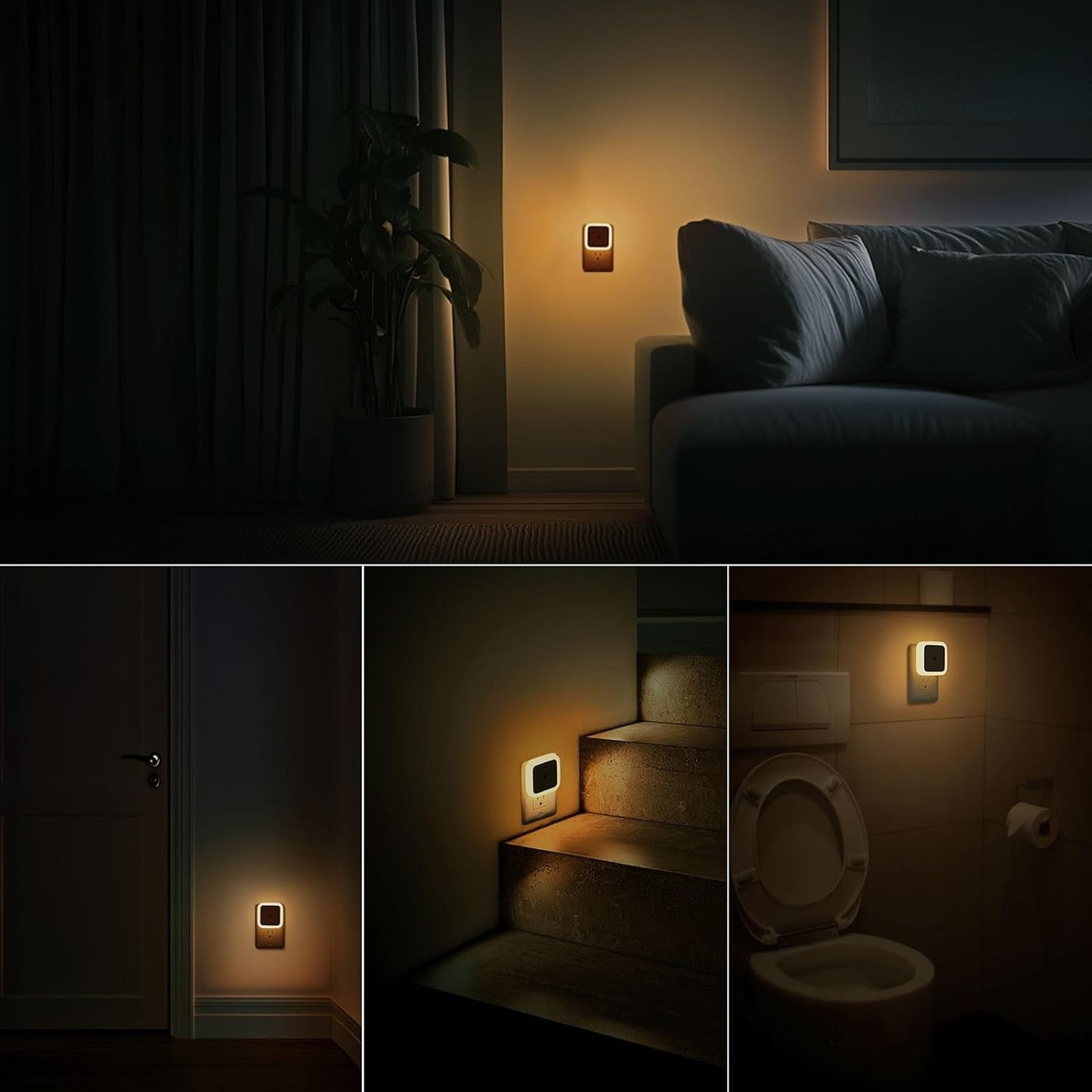 Night Light, Night Lights Plug into Wall 4-Pack, Nightlight Plug in Night Light, Dusk to Dawn Night Lamp Led Night Light for Bedroom, Bathroom, Hallway Warm White