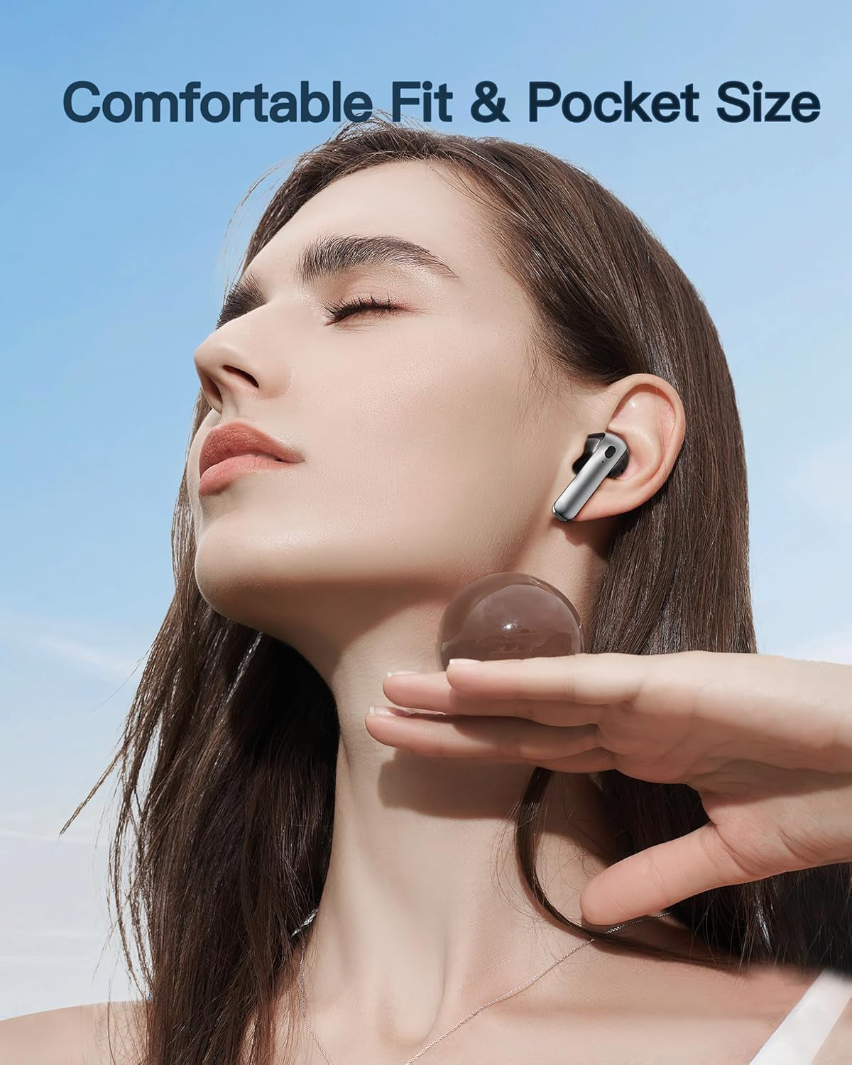 Wireless Earbuds,Bluetooth 5.3 Headphones 60H Playtime Deep Bass Stereo Ear Buds with Wireless Charging Case LED Display,Ipx7 Waterproof In-Ear Earphones with Mic,Headset for Ios/Android Black F0YC0Y