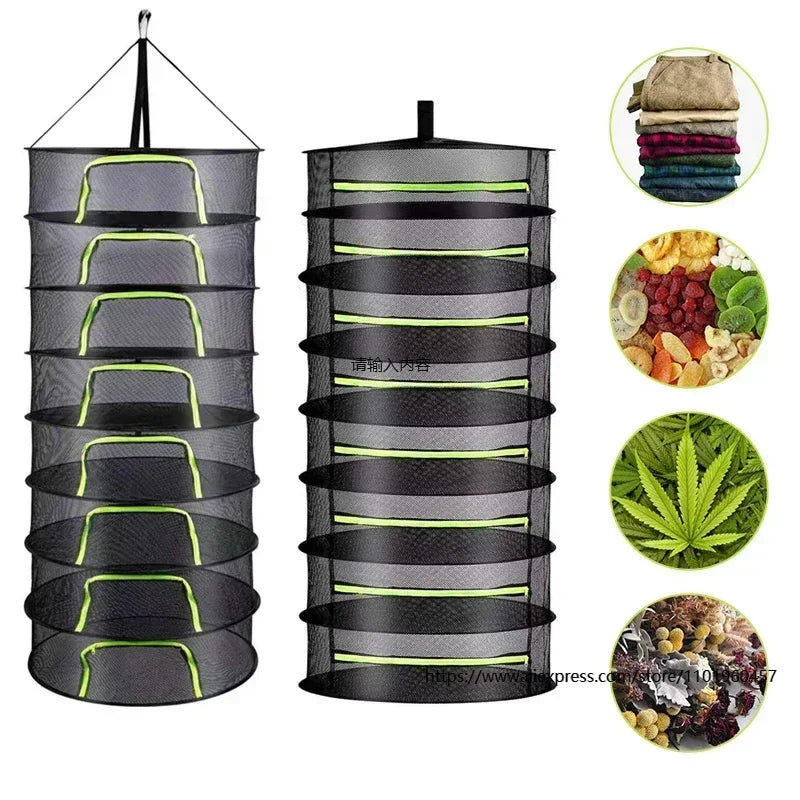 2/4/6 Layers Drying Net for Herbs Hanging Basket Folding Dry Rack Herb Drying Net Dryer Bag Mesh for Flower Buds Plants Organize