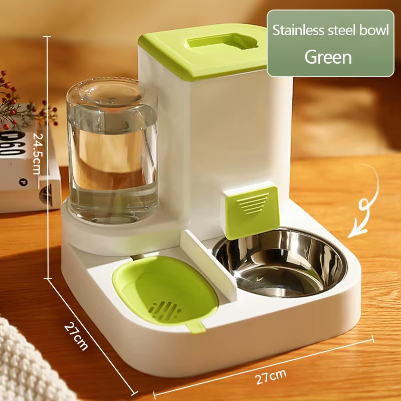 Pet Cat Automatic Feeder Drinking Water Large Capacity Water Dispenser Dry Wet Separation Food Container Pet Supplies